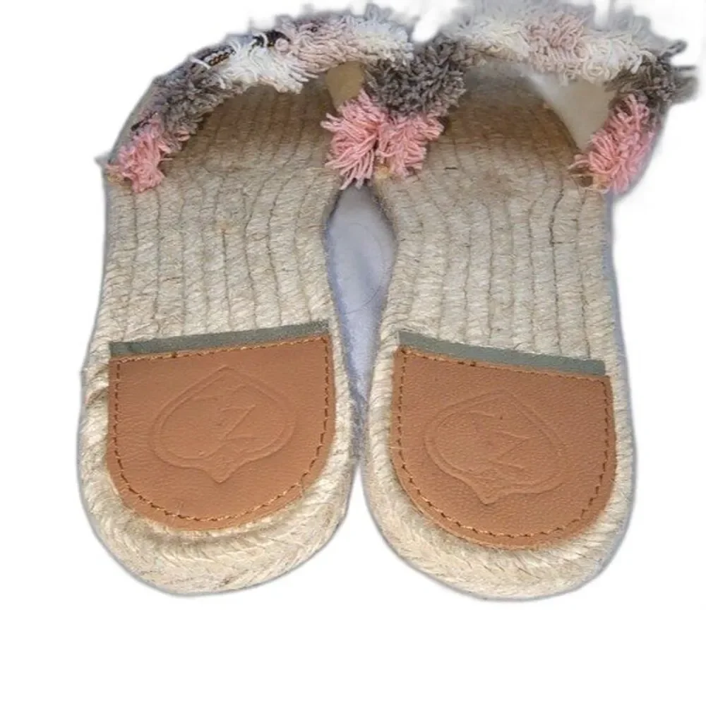 Z&L Pink‎ Beaded Espadrilles Slides Sandals Size EU 37/US 6